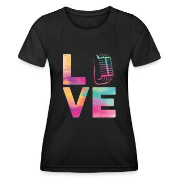 Karaoke Singer Microphone Vocalist - Frauen Funktions-T-Shirt - Schwarz - Vorne - AI Model Female 172 light (172cm)