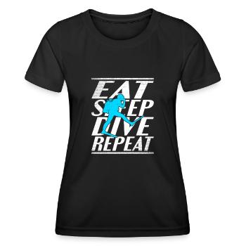 Alimentation Sommeil Plongée - T-shirt sport Femme - noir - Devant - AI Model Female 172 light (172cm)