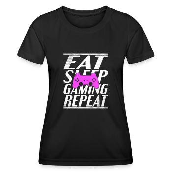 Eating Sleeping Gambling - Women's Functional T-Shirt - black - Front - AI Model Female 172 light (172cm)