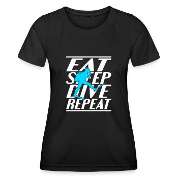 Alimentation Sommeil Plongée - T-shirt sport Femme - noir - Devant - AI Model Female 172 light (172cm)