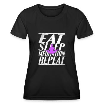 Essen Schlafen Meditieren - Frauen Funktions-T-Shirt - Schwarz - Vorne - AI Model Female 172 light (172cm)