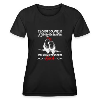 Valentinstag - Jahrestag - Verliebte Paare - Frauen Funktions-T-Shirt - Schwarz - Vorne - AI Model Female 172 light (172cm)