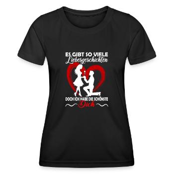 Valentinstag - Jahrestag - Verliebte Paare - Frauen Funktions-T-Shirt - Schwarz - Vorne - AI Model Female 172 light (172cm)