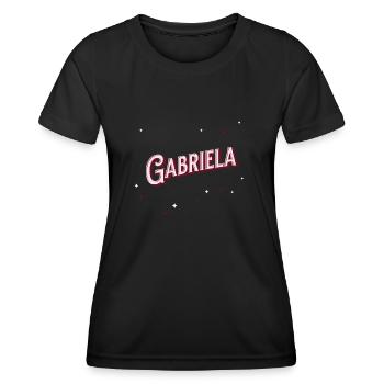 Le nom de Gabriela personnalisé - T-shirt sport Femme - noir - Devant - AI Model Female 172 light (172cm)