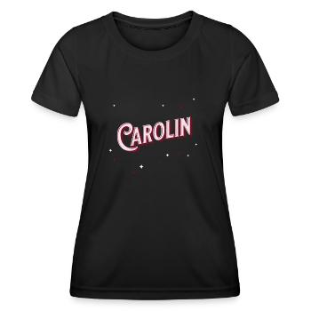 Carolin Namen personalisiert - Frauen Funktions-T-Shirt - Schwarz - Vorne - AI Model Female 172 light (172cm)