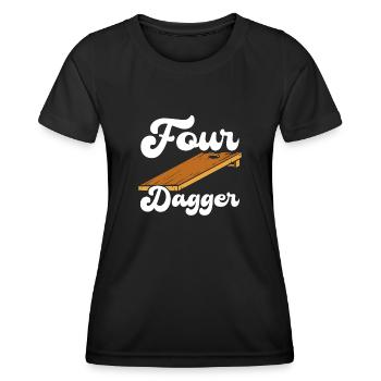 Cornhole with four daggers - Women's Functional T-Shirt - black - Front - AI Model Female 172 light (172cm)