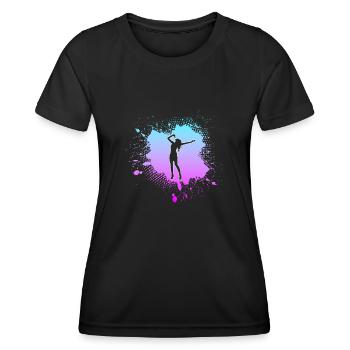 Singen - Frauen Funktions-T-Shirt - Schwarz - Vorne - AI Model Female 172 light (172cm)