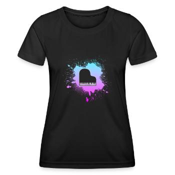 Klavier - Frauen Funktions-T-Shirt - Schwarz - Vorne - AI Model Female 172 light (172cm)