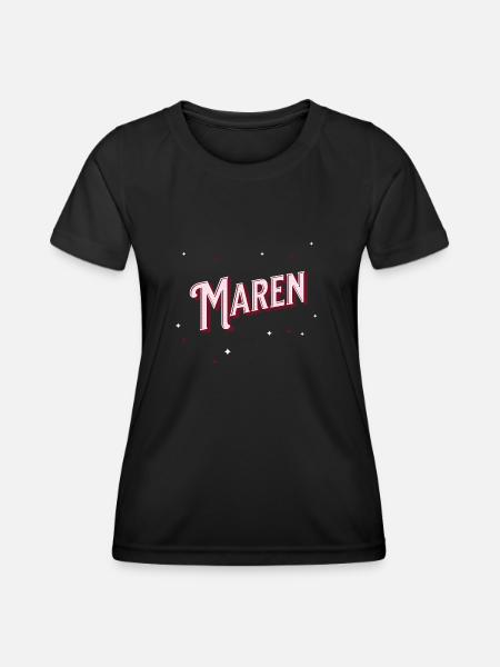 Maren Namen personalisiert - Frauen Funktions-T-Shirt - Schwarz