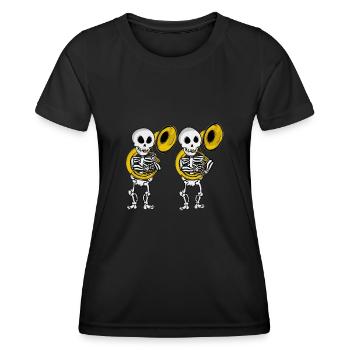 Sousaphon Spieler Skelett Musik Big Band Sousaphon - Frauen Funktions-T-Shirt - Schwarz - Vorne - AI Model Female 172 light (172cm)