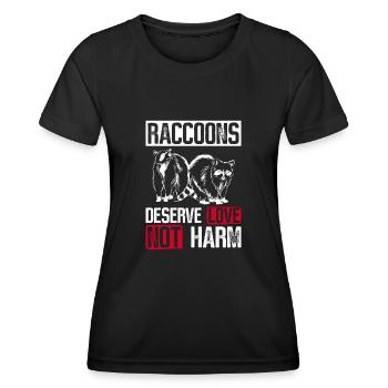 Waschbär Tierschutz Tierrecht Aktivist - Frauen Funktions-T-Shirt - Schwarz - Vorne - AI Model Female 172 light (172cm)