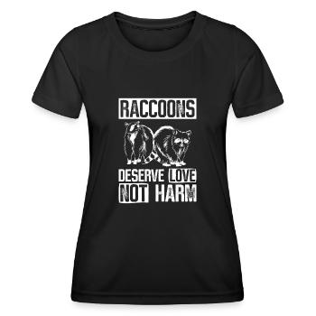 Waschbär Tierschutz Tierrecht Aktivist - Frauen Funktions-T-Shirt - Schwarz - Vorne - AI Model Female 172 light (172cm)