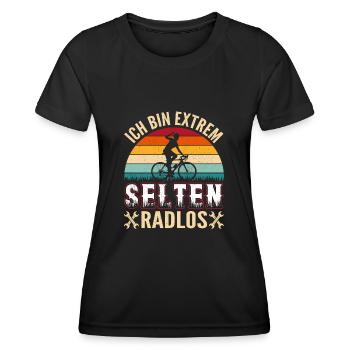 Ich bin extrem selten Radlos Fahrradfahrer - Frauen Funktions-T-Shirt - Schwarz - Vorne - AI Model Female 172 light (172cm)