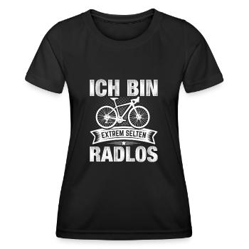 Ich bin selten Radlos - Frauen Funktions-T-Shirt - Schwarz - Vorne - AI Model Female 172 light (172cm)