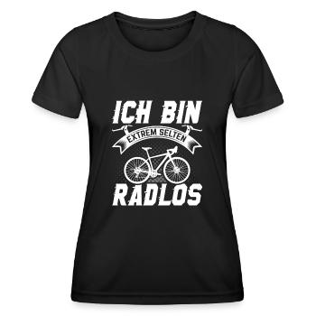 Ich bin selten Radlos - Frauen Funktions-T-Shirt - Schwarz - Vorne - AI Model Female 172 light (172cm)