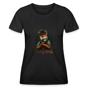 Foxing Irish St. Patty Day - Frauen Funktions-T-Shirt - Schwarz - Vorne - AI Model Female 172 light (172cm)
