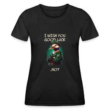 Je vous souhaite bonne chance... Détresse - T-shirt sport Femme - noir - Devant - AI Model Female 172 light (172cm)