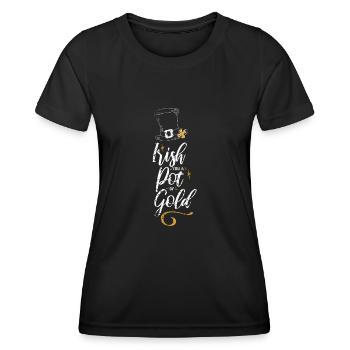 Irish You A Pot Of Gold Vintage - Women's Functional T-Shirt - black - Front - AI Model Female 172 light (172cm)