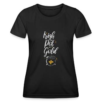 Irish You A Pot Of Gold Vintage - Women's Functional T-Shirt - black - Front - AI Model Female 172 light (172cm)