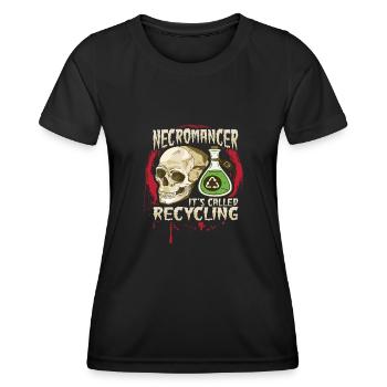 Conception de nécromanciens de recyclage de morts-vivants pour un - T-shirt sport Femme - noir - Devant - AI Model Female 172 light (172cm)