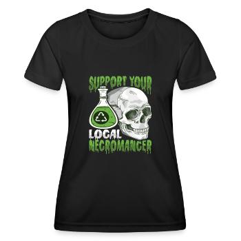 Support your local necromancer Undead - Women's Functional T-Shirt - black - Front - AI Model Female 172 light (172cm)
