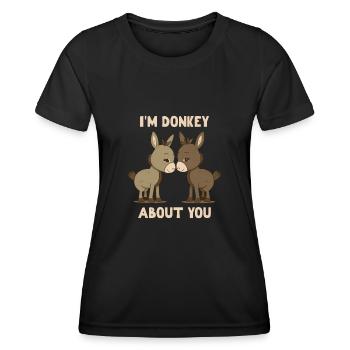 I'm Donkey About You Valeintine's Day - Women's Functional T-Shirt - black - Front - AI Model Female 172 light (172cm)