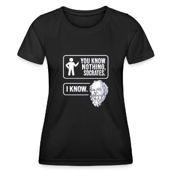Socrates Philosophie - Frauen Funktions-T-Shirt - Schwarz - Vorne - AI Model Female 172 light (172cm)