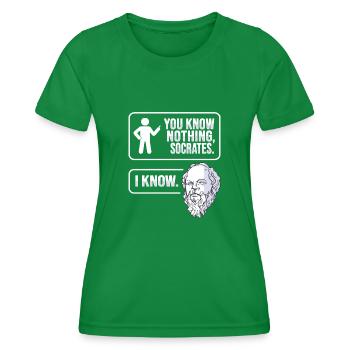 Philosophie de Socrate - T-shirt sport Femme - vert - Devant - AI Model Female 172 dark (172cm)