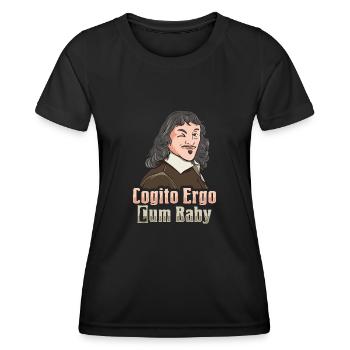Descartes Cogito Ergo Philosophy - Women's Functional T-Shirt - black - Front - AI Model Female 172 light (172cm)