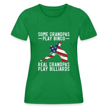 Billiards Pool Player Ball Grandpa - Women's Functional T-Shirt - kelly green - Front - AI Model Female 172 dark (172cm)