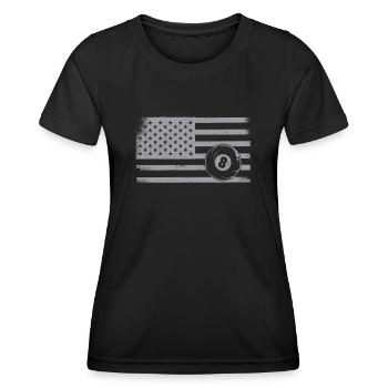 Billiards Pool Player Ball - Women's Functional T-Shirt - black - Front - AI Model Female 172 light (172cm)
