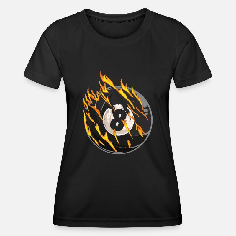 Billiards Pool Player Ball 8 Ball - Women's Functional T-Shirt - black