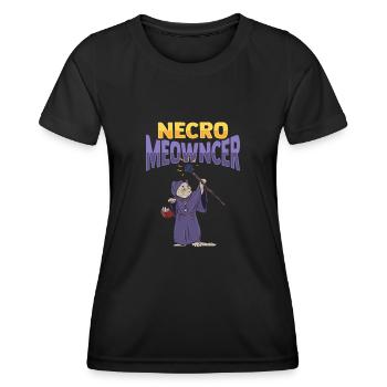 Cat Necro Meowncer Necromancer design for a - T-shirt sport Femme - noir - Devant - AI Model Female 172 light (172cm)
