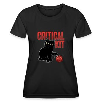 D20 Cat design for an RPG GAMER - Women's Functional T-Shirt - black - Front - AI Model Female 172 light (172cm)