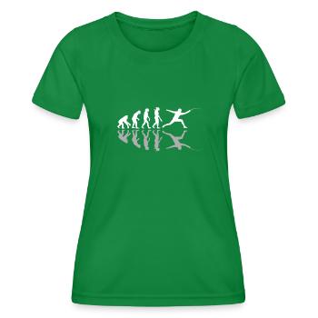 Funny Fencing Human Evolution Fencer Sport Lover - Frauen Funktions-T-Shirt - Kelly Green - Vorne - AI Model Female 172 dark (172cm)