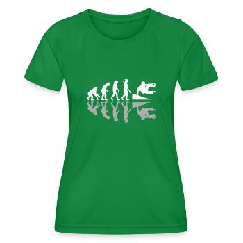Human Evolution Parkour Freerunning Freerunner - Frauen Funktions-T-Shirt - Kelly Green - Vorne - AI Model Female 172 dark (172cm)