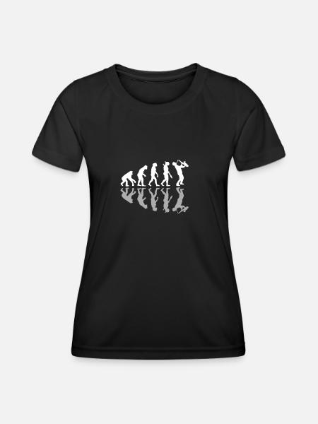 Saxophonist Human Evolution Saxophone Musician - Frauen Funktions-T-Shirt - Schwarz