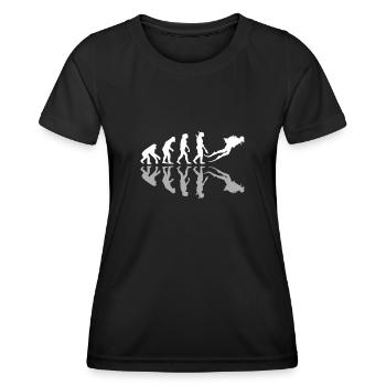 Scuba Diving Human Evolution Diver Ocean Lover - Women's Functional T-Shirt - black - Front - AI Model Female 172 light (172cm)