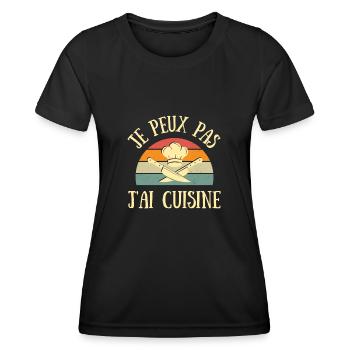 je peux pas j'ai cuisine homme humour cuisinier - T-shirt sport Femme - noir - Devant - AI Model Female 172 light (172cm)