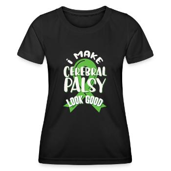 Hebral palsy, cerebral palsy consciousness - Women's Functional T-Shirt - black - Front - AI Model Female 172 light (172cm)