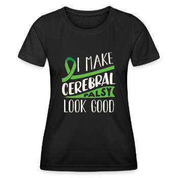 Hebral palsy, cerebral palsy consciousness - Women's Functional T-Shirt - black - Front - AI Model Female 172 light (172cm)