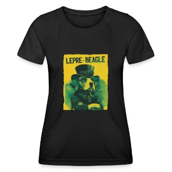 Lepre-Beagle Dog St. Patty - Frauen Funktions-T-Shirt - Schwarz - Vorne - AI Model Female 172 light (172cm)