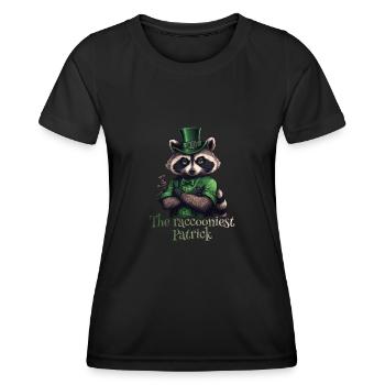 The raccooniest Patrick Raccoon St. Patty - Frauen Funktions-T-Shirt - Schwarz - Vorne - AI Model Female 172 light (172cm)