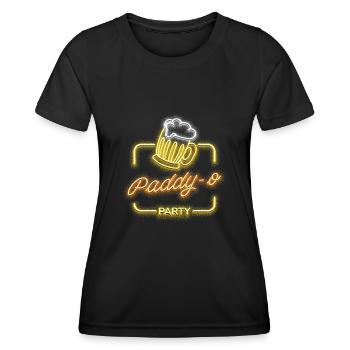Paddy-o' Party St. Patrick's Day - Frauen Funktions-T-Shirt - Schwarz - Vorne - AI Model Female 172 light (172cm)