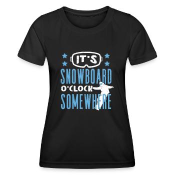 Snowboarders, Vacances snowboard, Matériel de snowboard - T-shirt sport Femme - noir - Devant - AI Model Female 172 light (172cm)