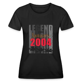 Baujahr 2004 Januar geboren Geschenkidee - Frauen Funktions-T-Shirt - Schwarz - Vorne - AI Model Female 172 light (172cm)