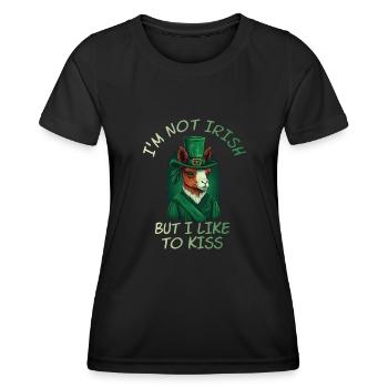 I'm not Irish but I like to Kiss Llama St. Patty - Frauen Funktions-T-Shirt - Schwarz - Vorne - AI Model Female 172 light (172cm)