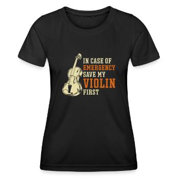 Violoniste en cas de - T-shirt sport Femme - noir - Devant - AI Model Female 172 light (172cm)