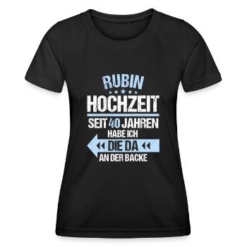 40 verheiratet Rubin Hochzeit 40.Hochzeitstag - Frauen Funktions-T-Shirt - Schwarz - Vorne - AI Model Female 172 light (172cm)