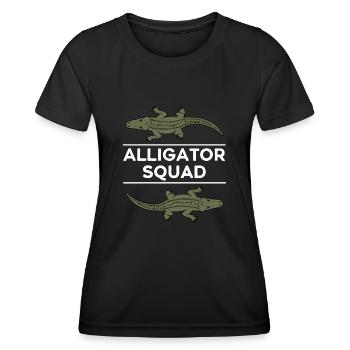 Aligator Squad Wildtier Sumpfkrokodilabenteuer - Frauen Funktions-T-Shirt - Schwarz - Vorne - AI Model Female 172 light (172cm)